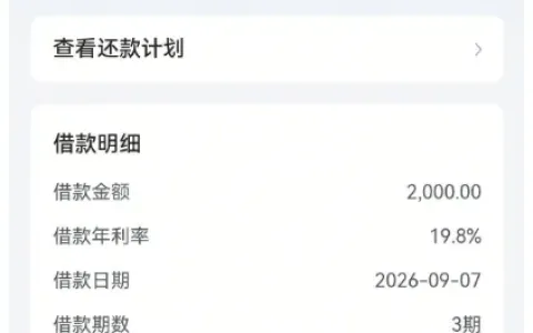 放心借刚出黑屋顺利下款 2000 元，结清后重审通过，年化利率 19.8% 实测参考