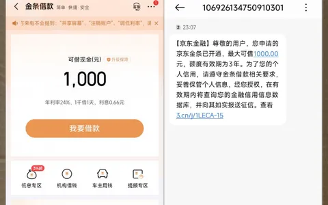 京东金条老号无额度换手机号注册实测：新号开通 1000 元额度经验分享