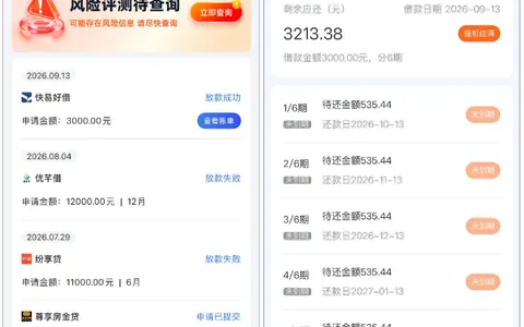 融360上申了好几个大额都没成，最后只下了“快易好借”3000元分6期，小额用来应急还行