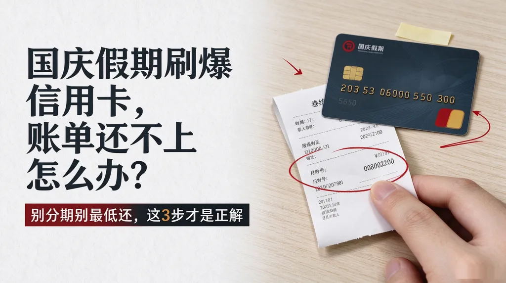 国庆假期刷爆信用卡,账单还不上怎么办?别分期别最低还,这3步才是正解 国庆假期刷爆信用卡,账单还不上怎么办?别分期别最低还,这3步才是正解