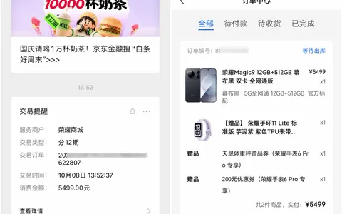 京东白条额度缩水至100元怎么回事？荣耀商城5499元手机分12期支付成功，专项额度触发