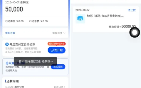 海尔够花是正规放款的平台吗？误填金额获批5万元，当日无法还款息费怎么算