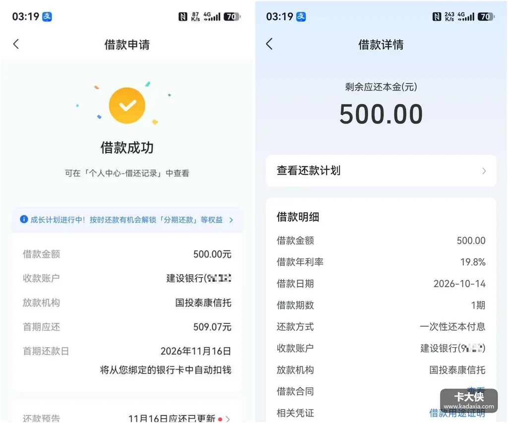 放心借500元几分钟到账,国投泰康信托出资,1期到期还509.07元 放心借500元几分钟到账,国投泰康信托出资,1期到期还509.07元