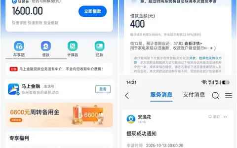 安逸花预授信 1600 元实际放款 400 元分 12 期，资质偏黑仍可获批，马上消费联合外贸信托出资