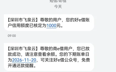 好 e 借 1000 元额度秒出，开通会员后顺利放款，连续三次申请被拒终成功