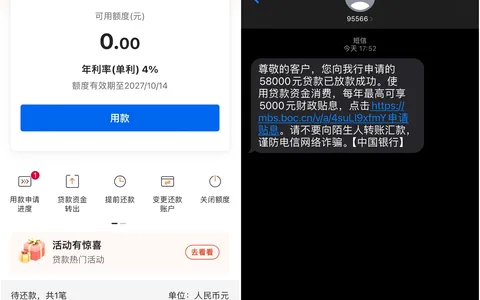 网贷全拒，中银E贷批了58000：年息4%、有逾期，停申半月过了
